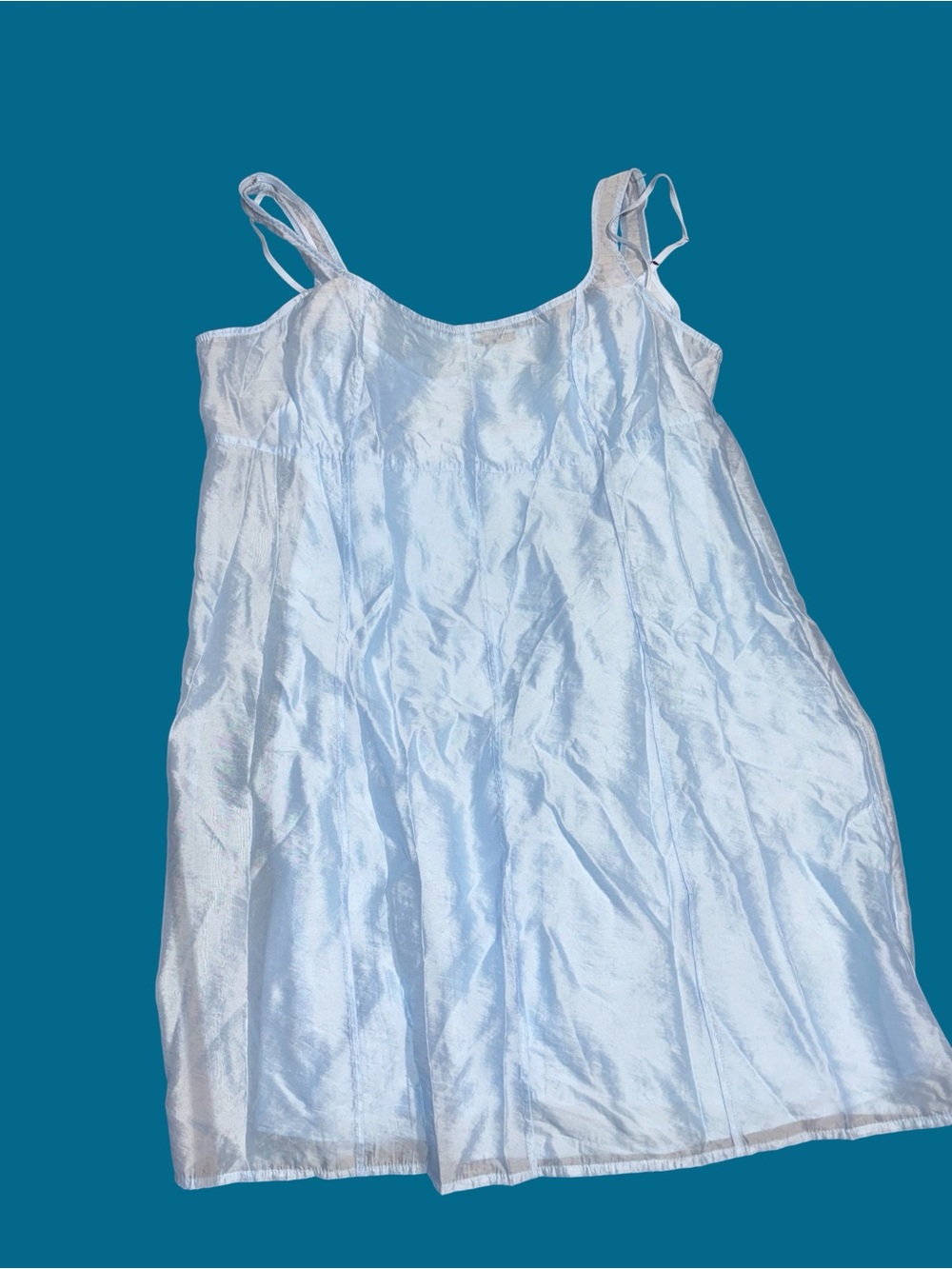 J.Crew Collection Sheer Organza Icy Blue Slip Dress Size L MSRP $248 - Picture 2 of 3